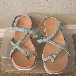 A New Day Women's Light Blue Strappy Sandals